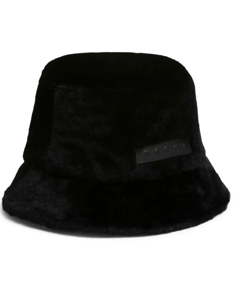Marni Fischerhut mit Logo-Patch - Schwarz Schwarz