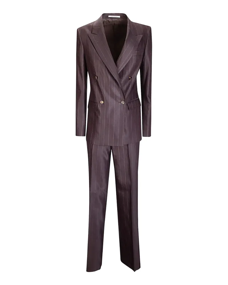 Tagliatore Doppelreihiger Anzug mit Streifen - Braun Braun