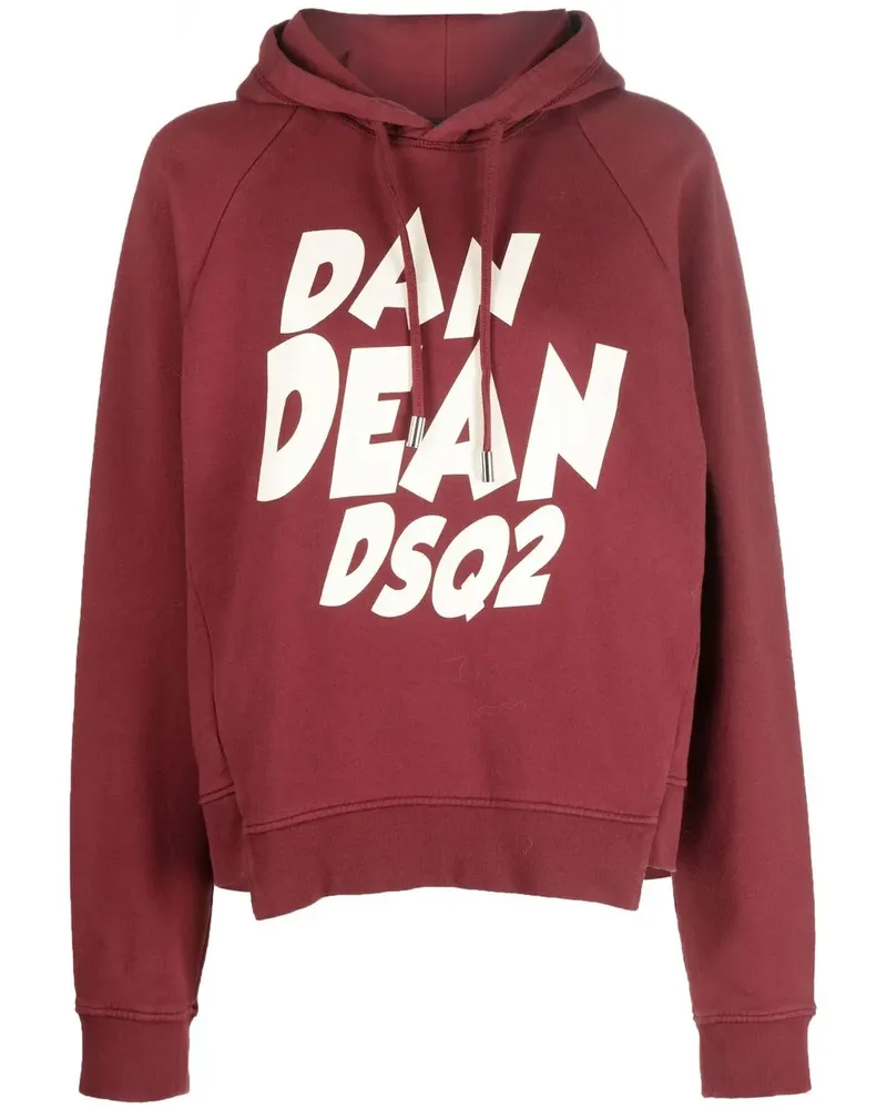 Dsquared2 Hoodie mit Logo-Print - Rot Rot