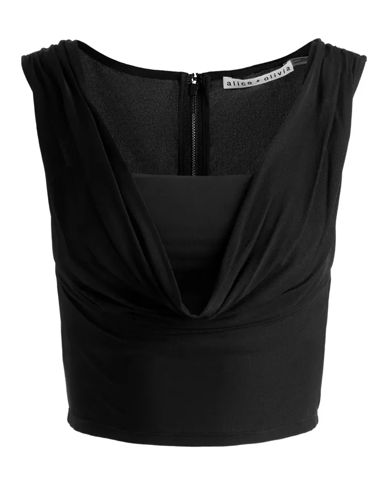 Alice + Olivia Drapiertes Alena Cropped-Top - Schwarz Schwarz