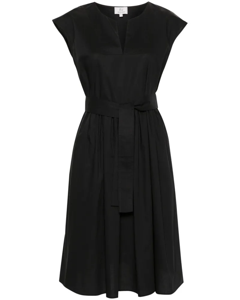 Woolrich Ausgestelltes Kleid mit Gürtel - Schwarz Schwarz