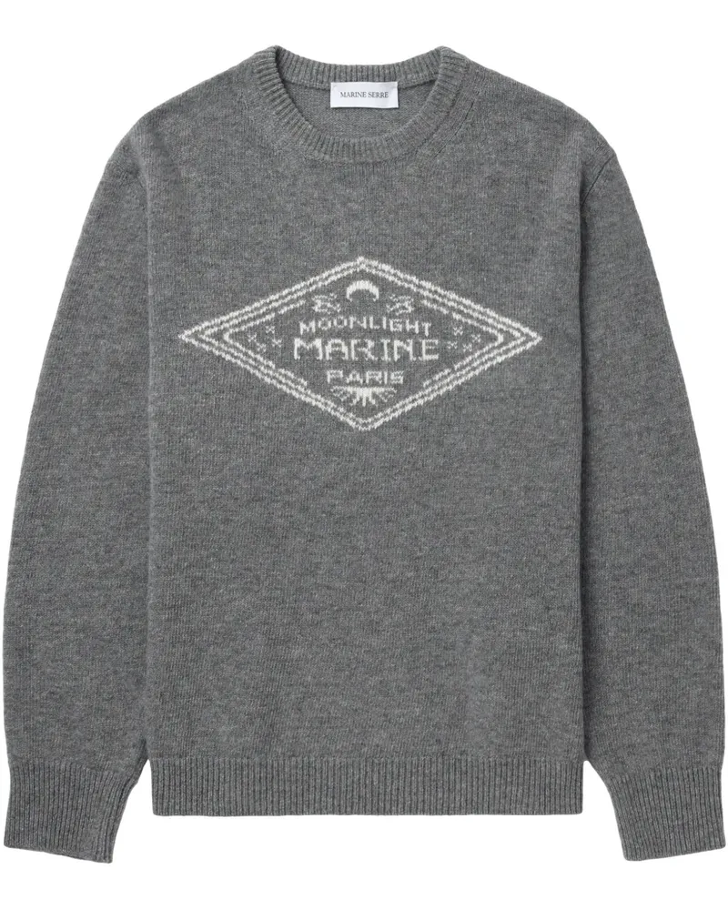 Marine Serre Pullover mit Intarsien-Logo - Grau Grau