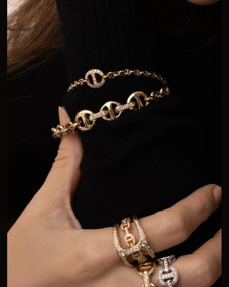 HOORSENBUHS ID Armband mit Diamanten - Gold Gold