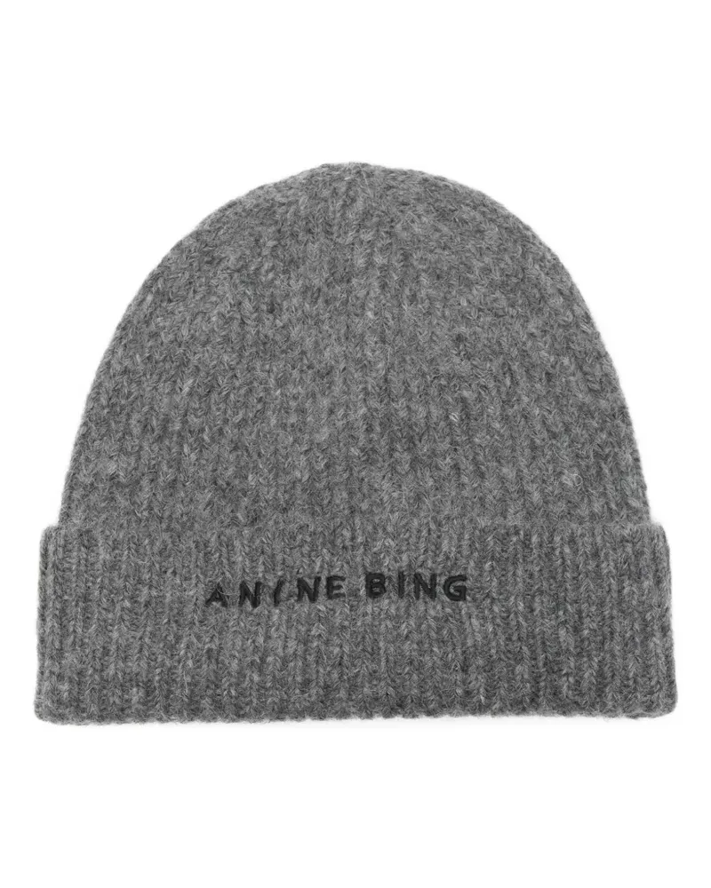 Anine Bing Gerippte Beanie - Grau Grau