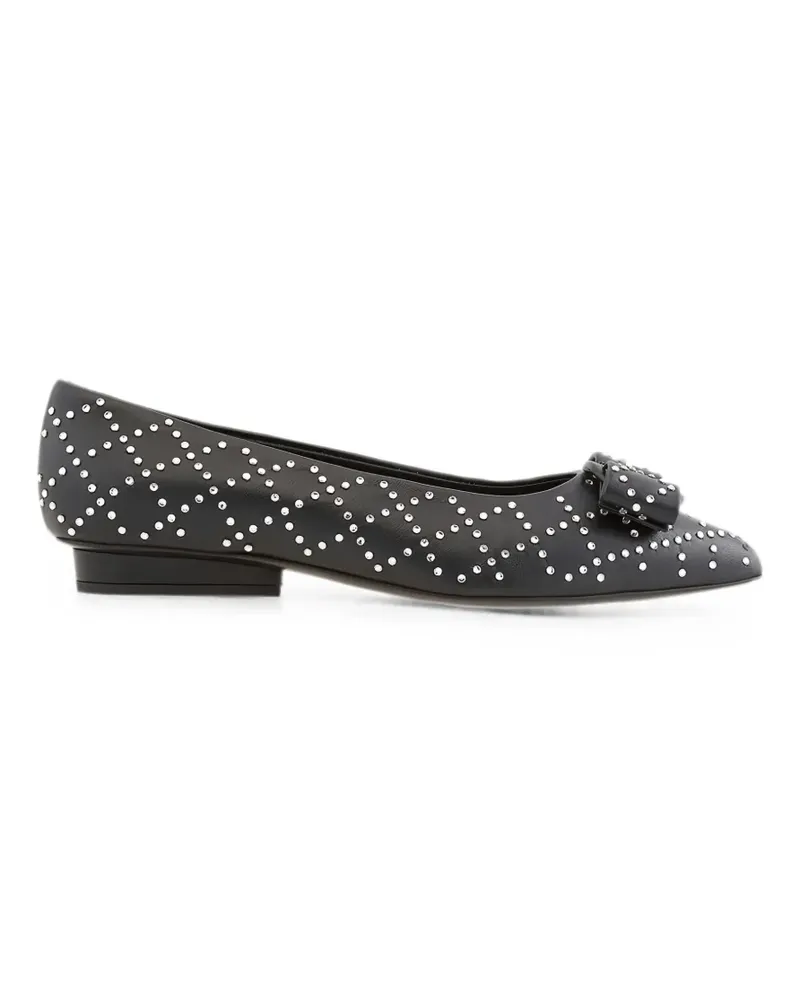Ferragamo Flache Viva Pumps mit Nieten - Schwarz Schwarz