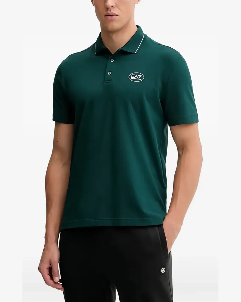 EA7 logo-print polo shirt - Grün Grün
