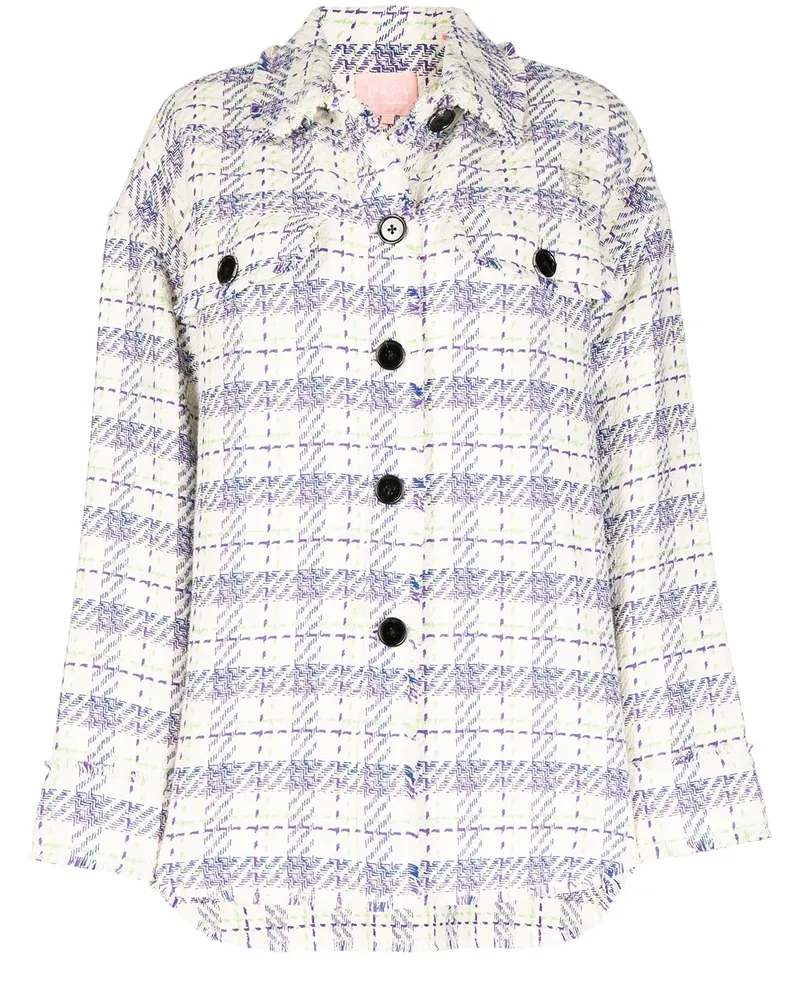 BAPE Karierte Hemdjacke im Oversized-Look - Weiß Weiß