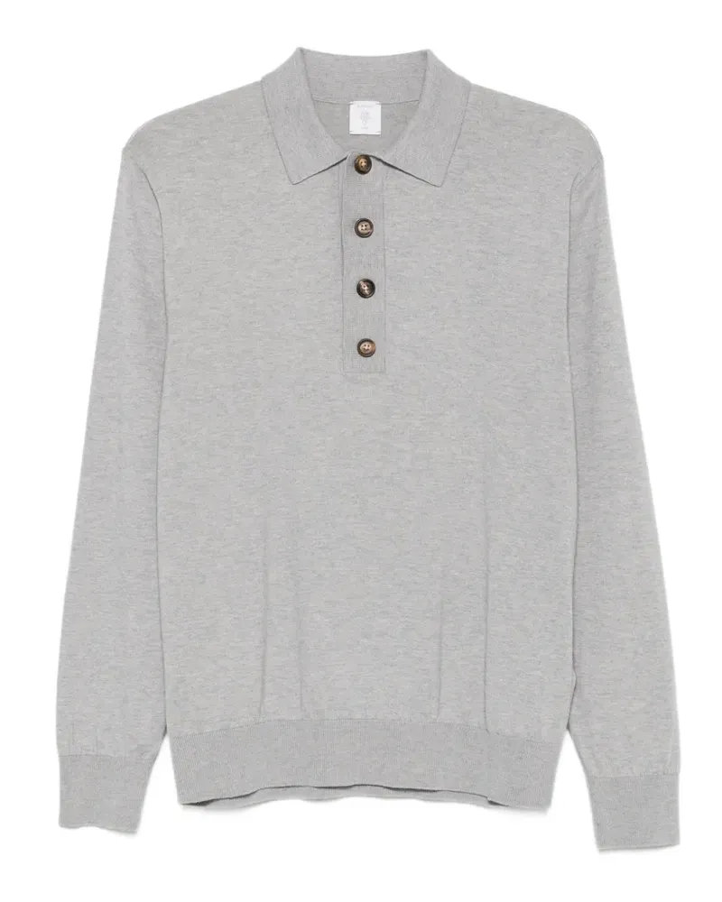Eleventy Langärmeliges Poloshirt - Grau Grau