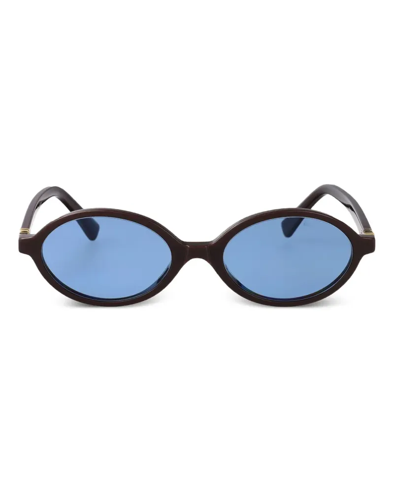 Miu Miu Sonnenbrille mit ovalem Gestell - Schwarz Schwarz