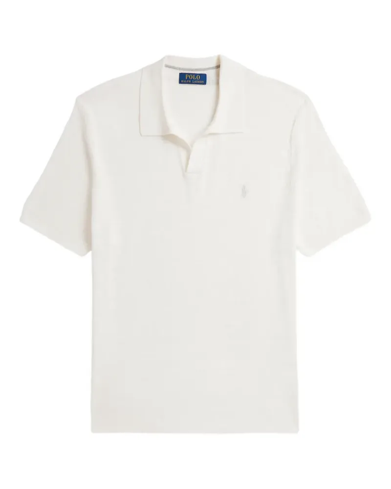 Ralph Lauren Doppelreihiges T-Shirt mit Pony-Stickerei - Weiß Weiß