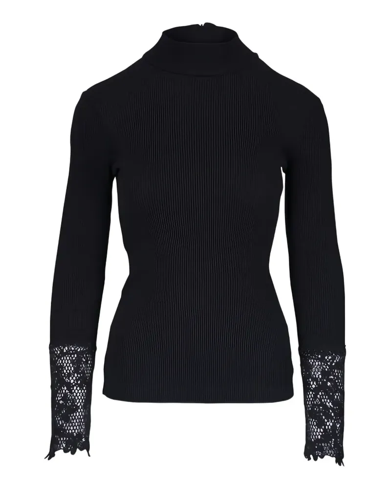 Brunello Cucinelli Gerippter Pullover mit Spitzenbündchen - Schwarz Schwarz