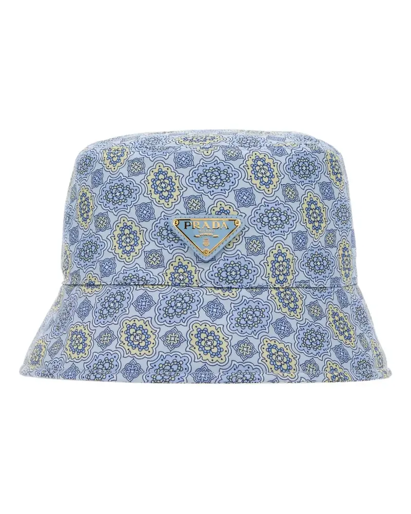 Prada Fischerhut mit Print - Blau Blau