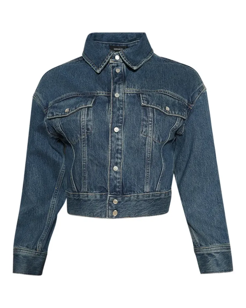 WARDROBE.NYC Cropped-Jacke mit Knöpfen - Blau Blau