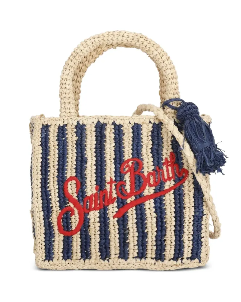 MC2 Saint Barth Gestreifte mini Vanity Handtasche - Nude Nude