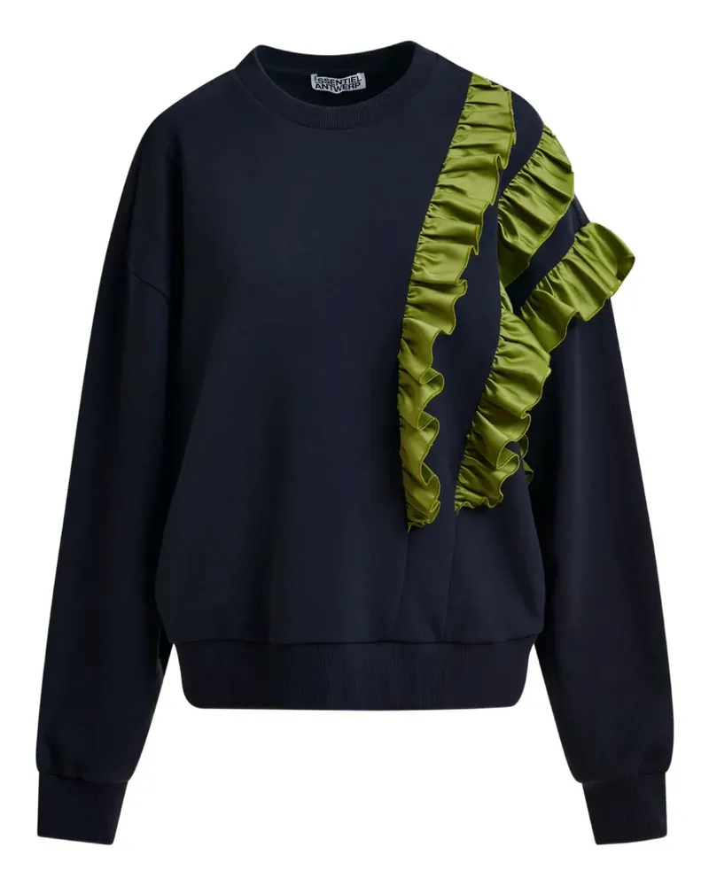 Essentiel Sweatshirt mit Rüschendetail - Blau Blau