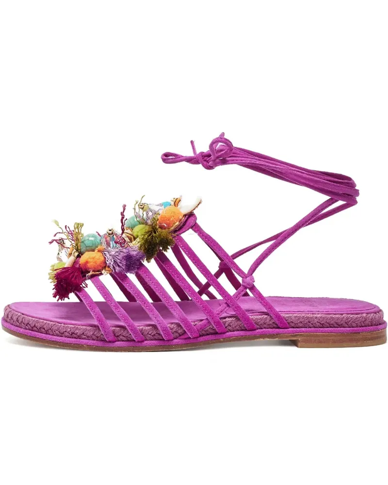Stuart Weitzman Pre-owned flache Wildledersandalen - Rosa Rosa