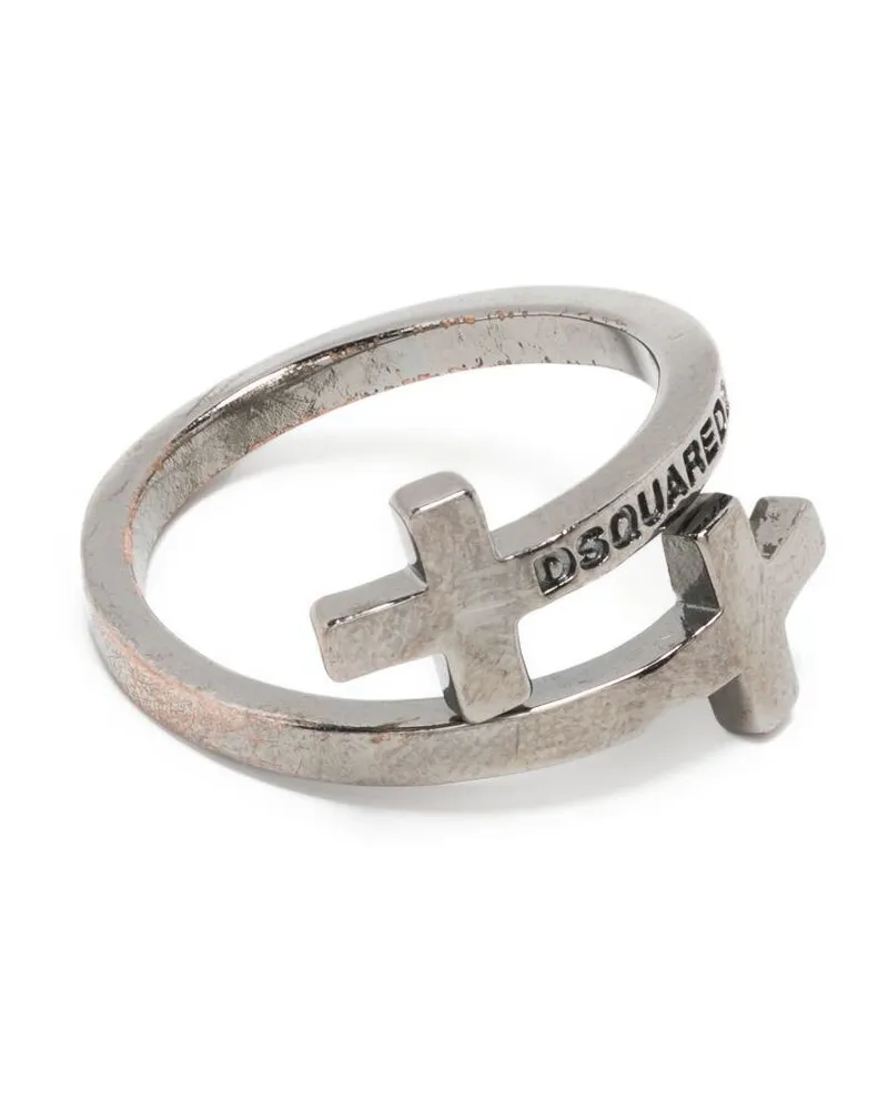 Dsquared2 Ring mit Logo-Gravur - Silber Silber
