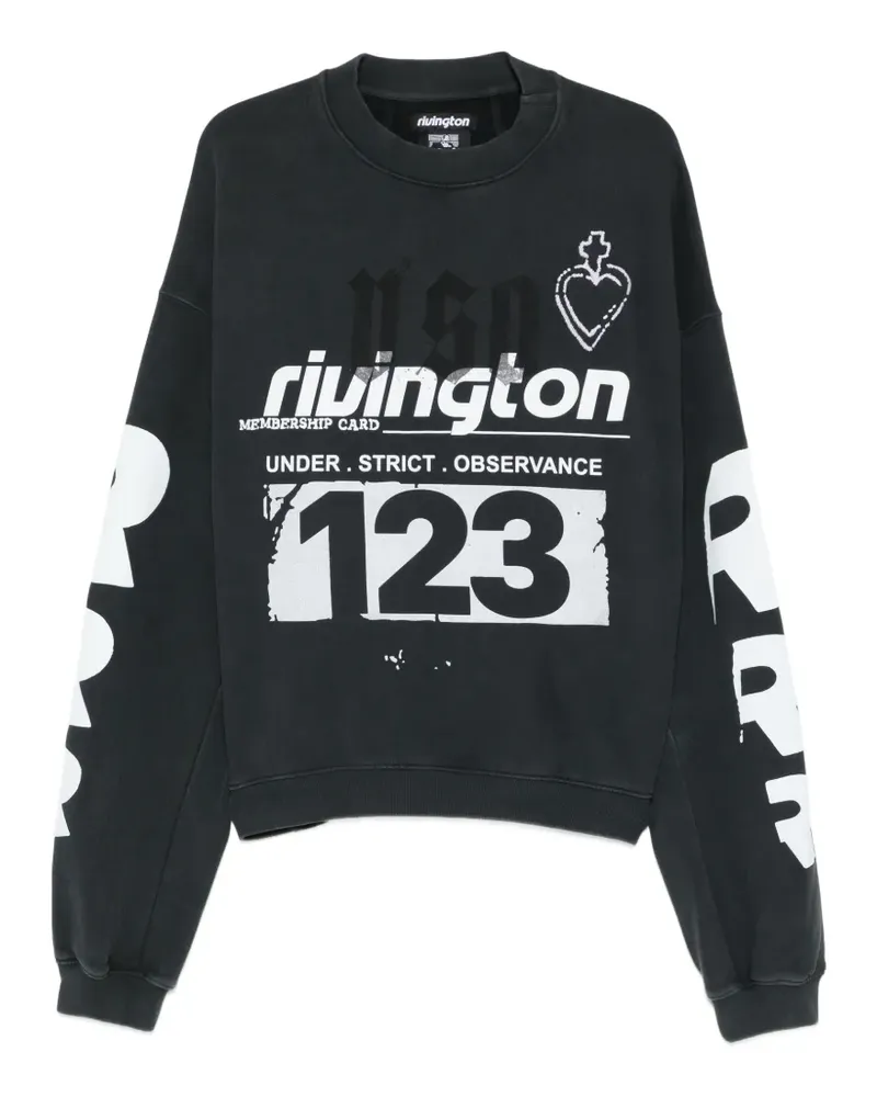 RRR123 Sweatshirt mit grafischem Print - Schwarz Schwarz