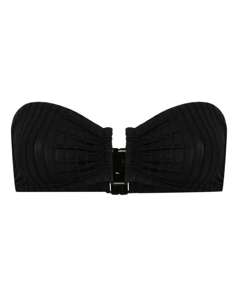 Eres Geripptes Bandeau-Bikinioberteil - Schwarz Schwarz