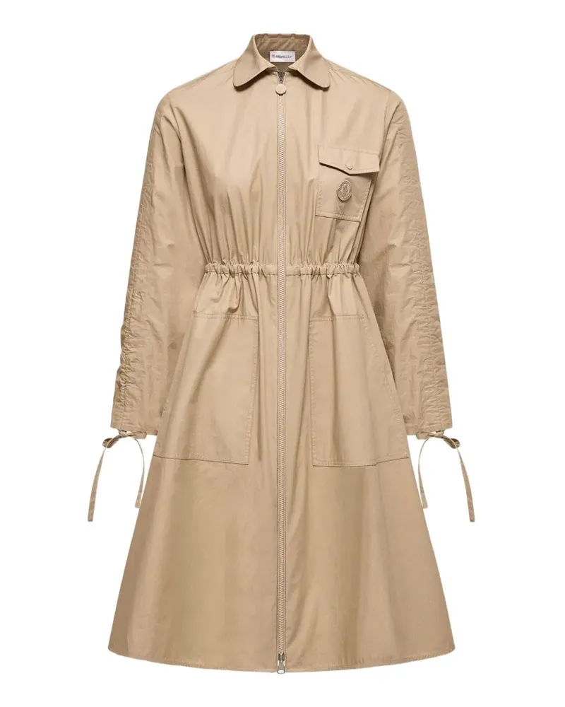 Moncler drawstring-waist zip-up midi dress - Braun Braun
