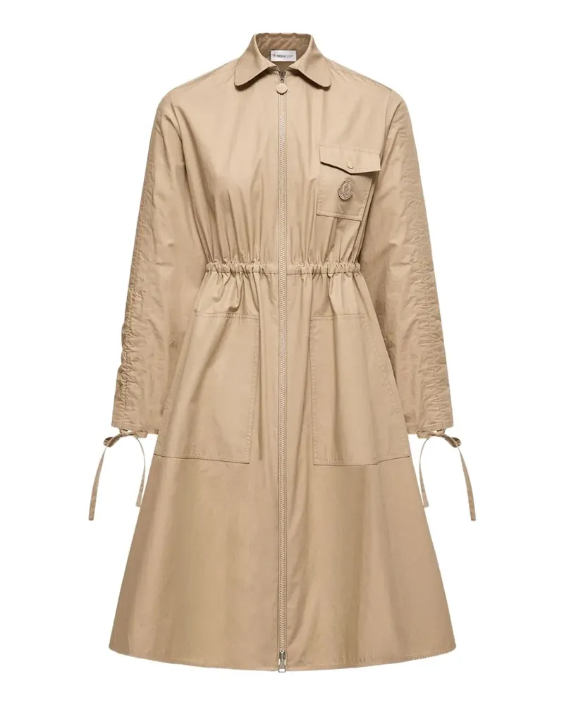 Moncler drawstring-waist zip-up midi dress - Braun Braun