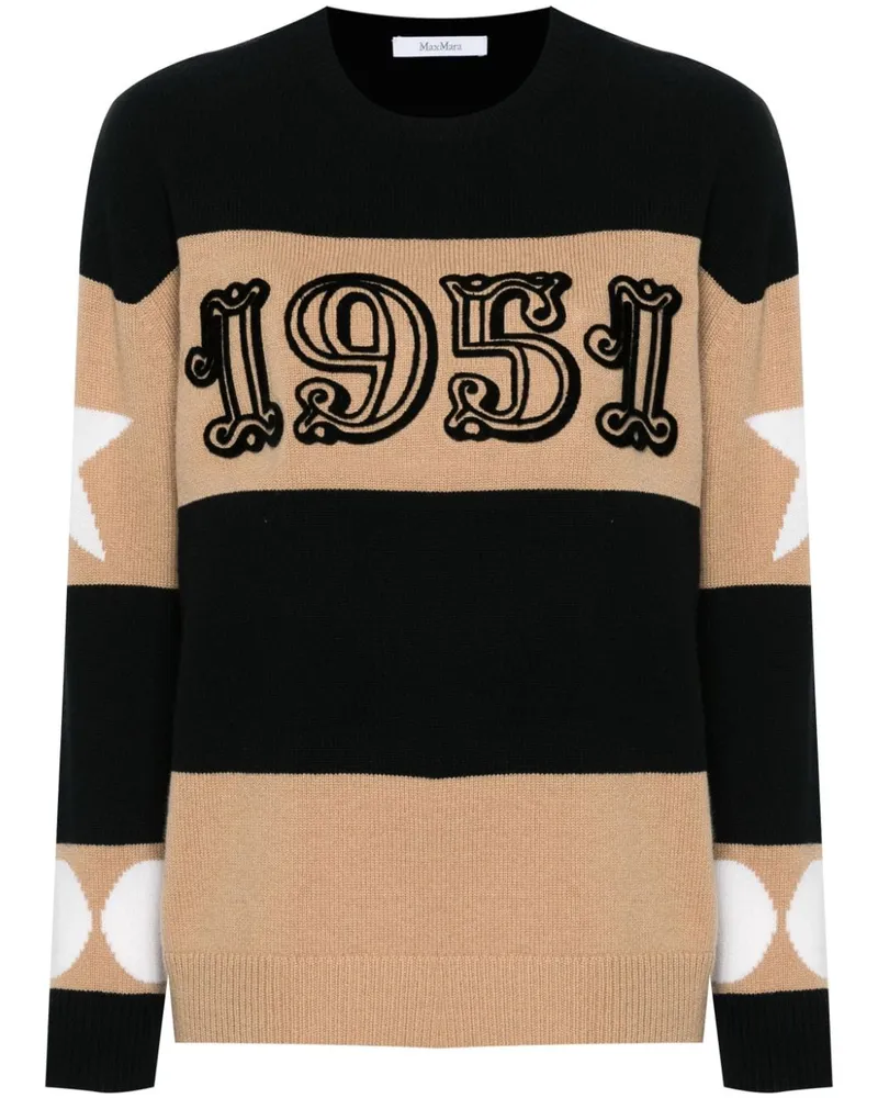 Max Mara Dirce 1951 Pullover mit Streifen - Schwarz Schwarz