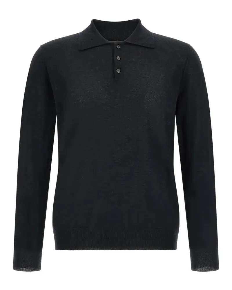 Zanone Fein gestrickter Pullover - Schwarz Schwarz