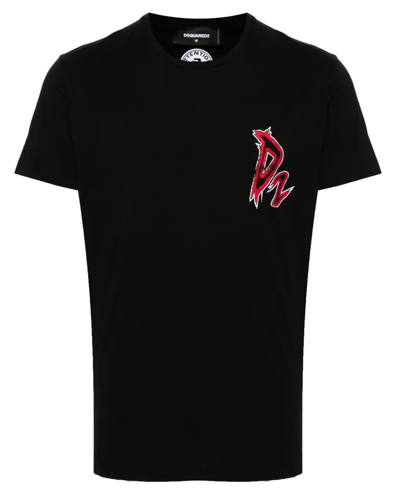 Dsquared2 T-Shirt mit Logo-Print - Schwarz Schwarz