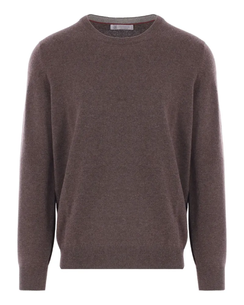 Brunello Cucinelli Kaschmirpullover mit Rundhalsausschnitt - Braun Braun