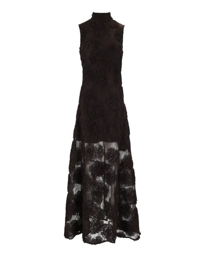ROTATE Birger Christensen 3D Flower Maxikleid - Braun Braun