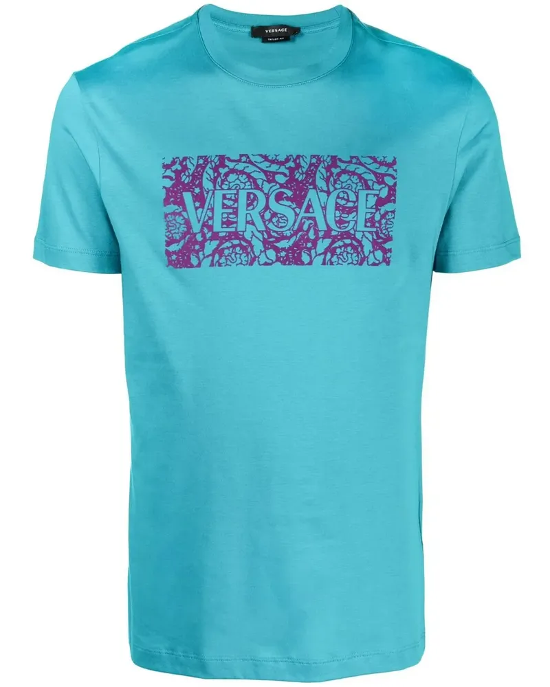 Versace T-Shirt mit Logo-Print - Blau Blau