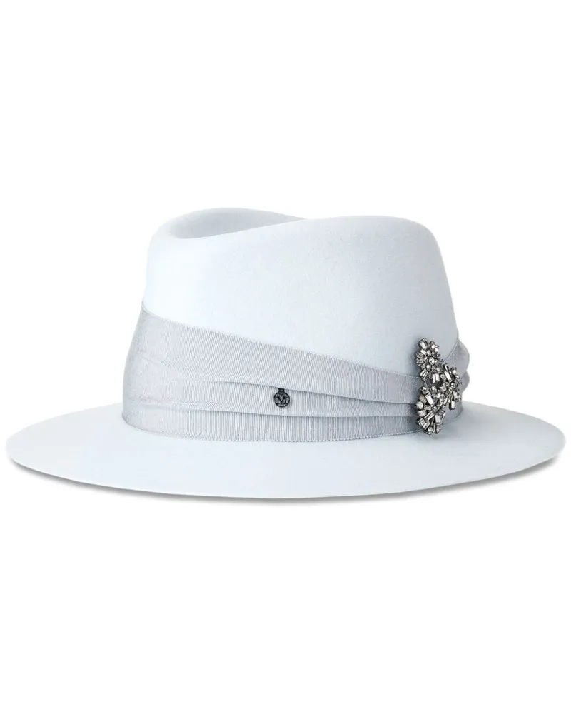Maison Michel André Fedora mit Applikation - Blau Blau