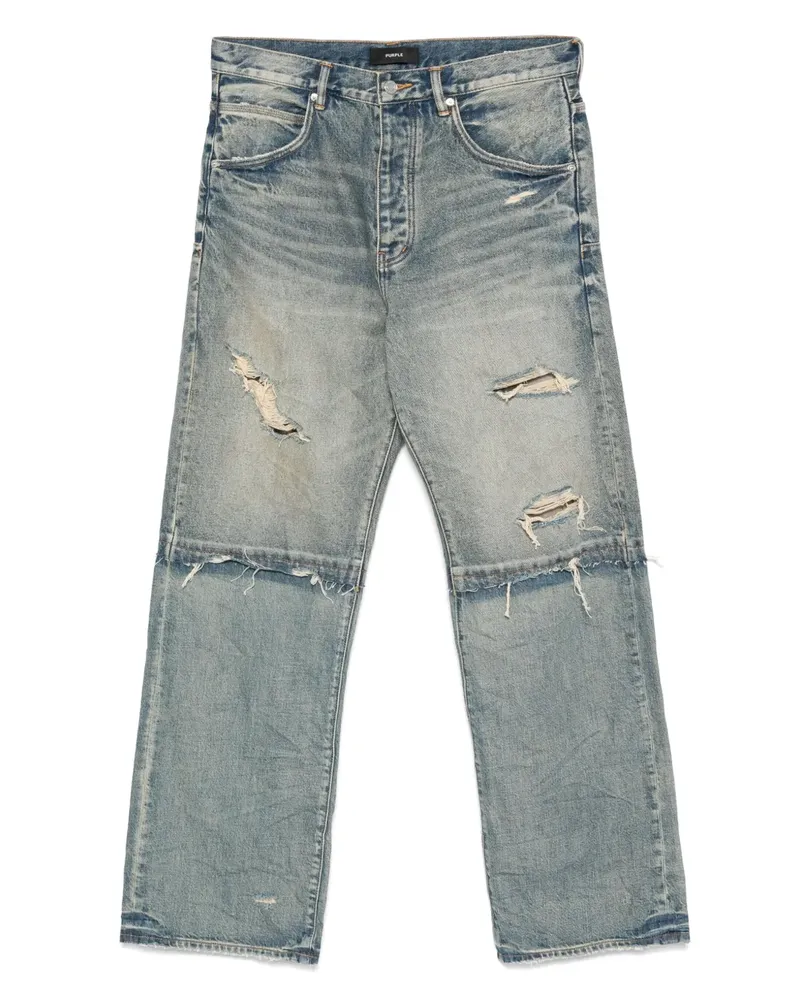PURPLE BRAND Weite Jeans im Distressed-Look - Blau Blau