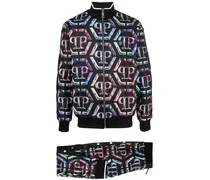 Jogginganzug mit Logo-Print - Schwarz