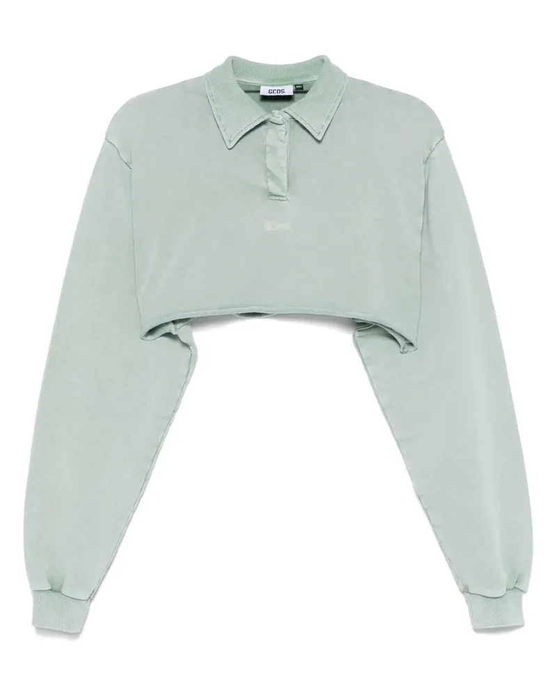 GCDS Ausgeblichenes Cropped-Poloshirt - Grün Grün