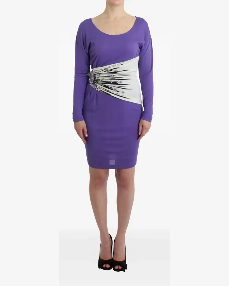 Roberto Cavalli Minikleid mit Blumenprint - Violett Violett