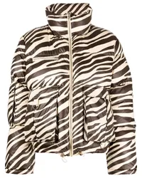 Cynthia Rowley Gefütterte Jacke mit Zebra-Print Braun