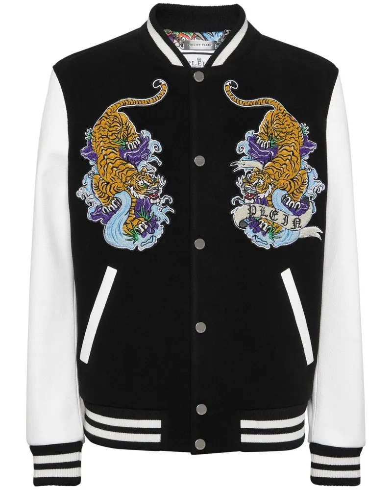 Philipp Plein Bomberjacke mit Tattoo-Patches - Schwarz Schwarz