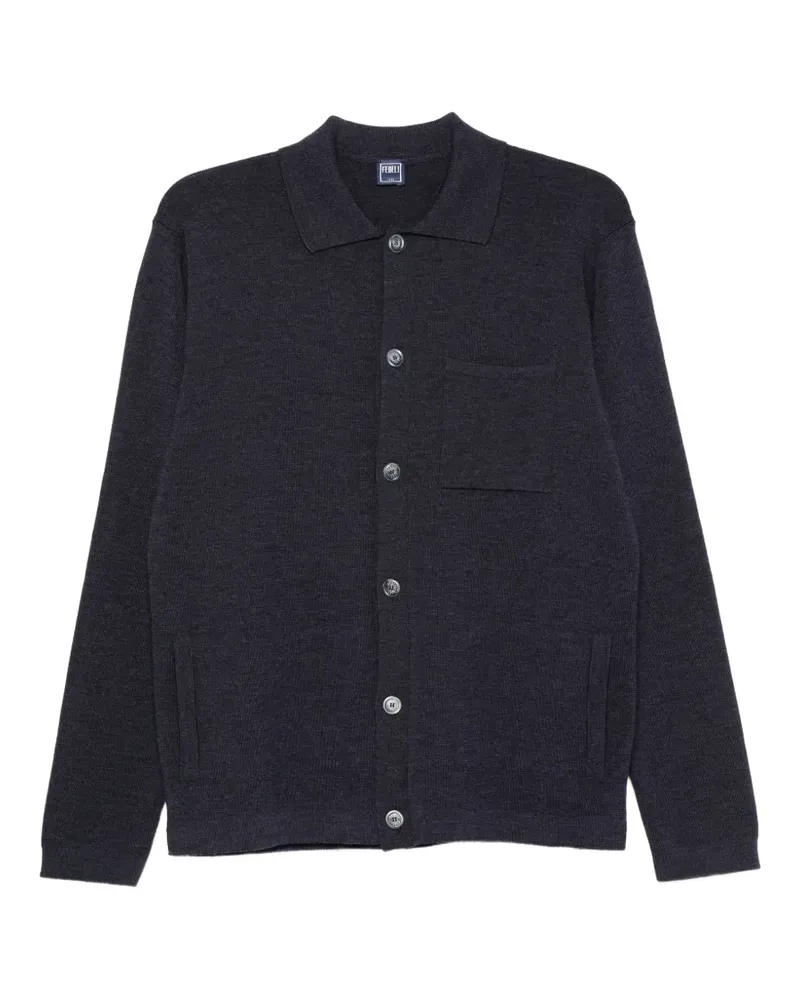 Fedeli button-up wool cardigan - Blau Blau