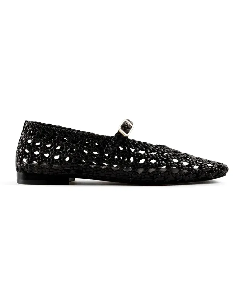 SOULIERS MARTINEZ Paris woven buckle-fastening ballet flats - Schwarz Schwarz