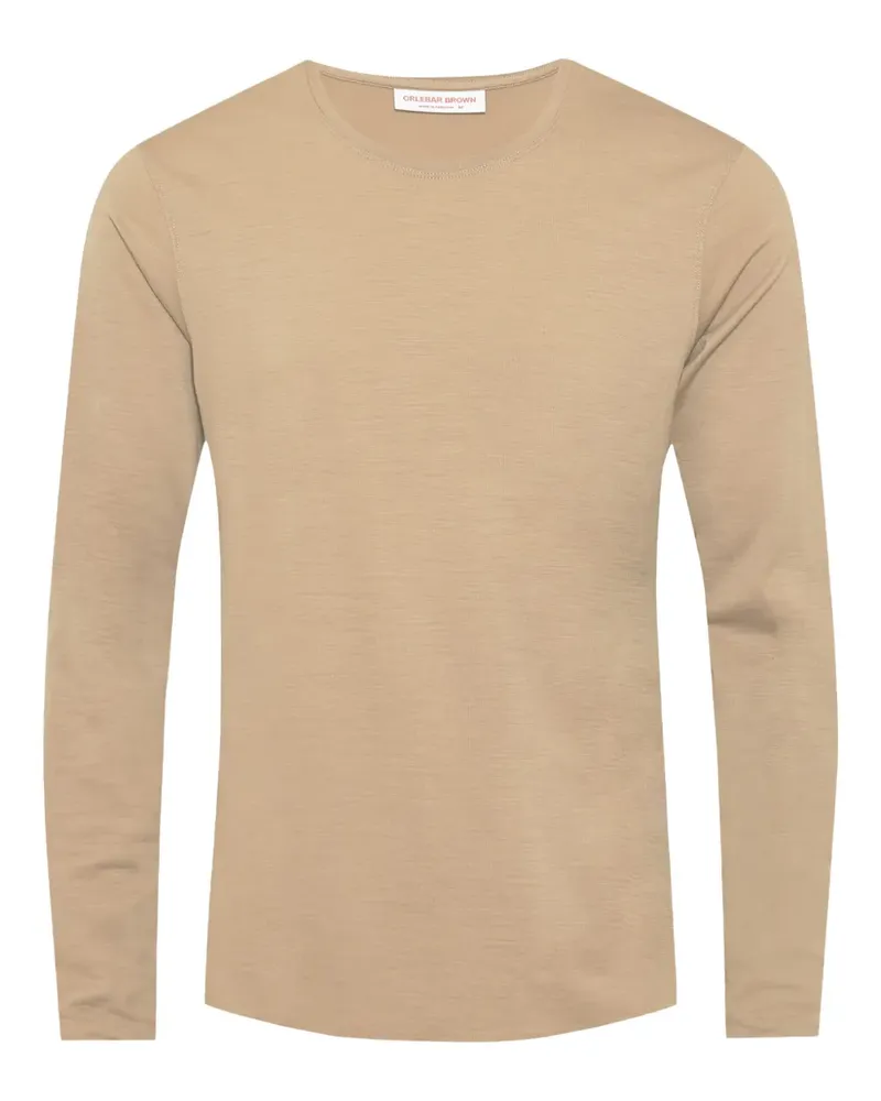 Orlebar Brown OB-T Langarmshirt aus Merinowolle - Braun Braun