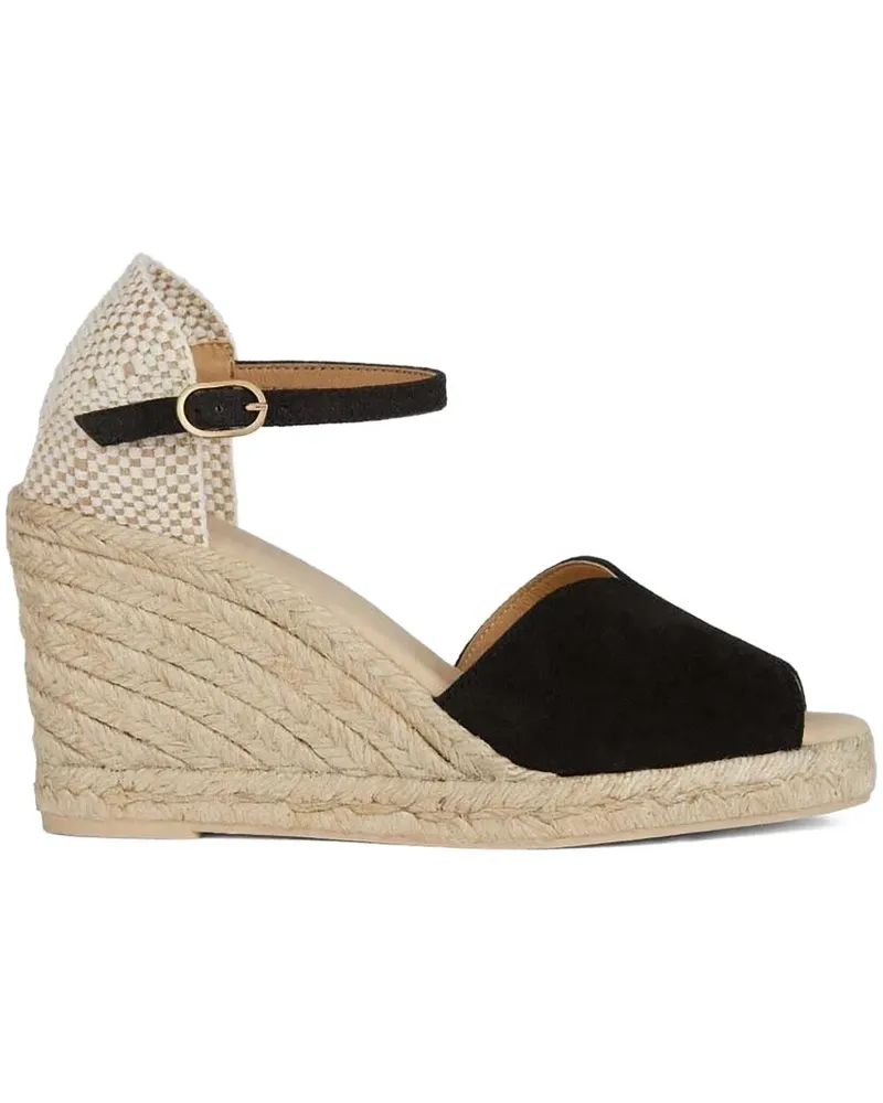 Geox Offene Wedge-Espadrilles - Schwarz Schwarz