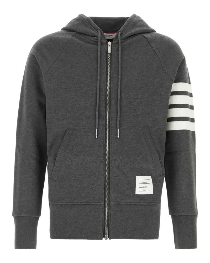 Thom Browne classic loopback 4-Bar zip-up hoodie - Grau Grau