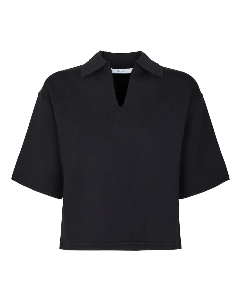 Max Mara split-neck short-sleeve top - Schwarz Schwarz