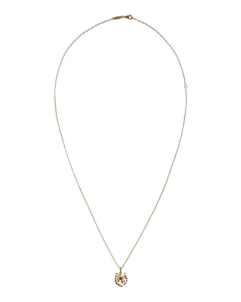 Dolce & Gabbana 18kt Good Luck Weiß- und Gelbgoldhalskette mit Rubin Gold