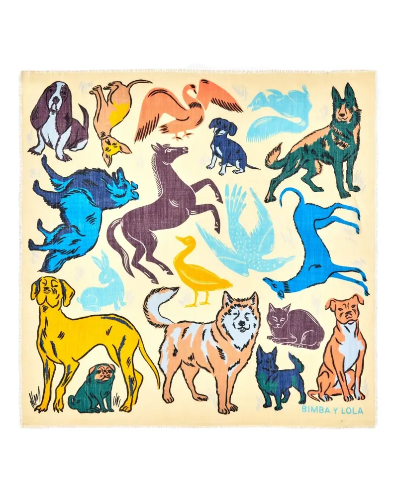 BIMBA Y LOLA Schal mit Animal-Print - Nude Nude