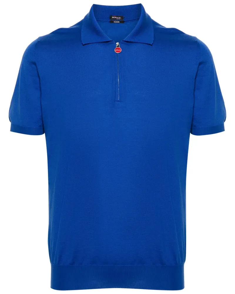 Kiton Poloshirt mit Reißverschluss - Blau Blau