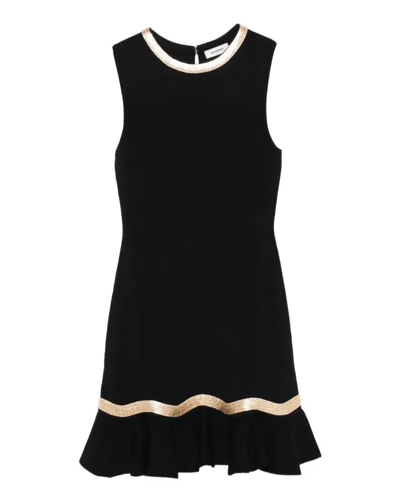 Sandro Gestricktes Minikleid - Schwarz Schwarz