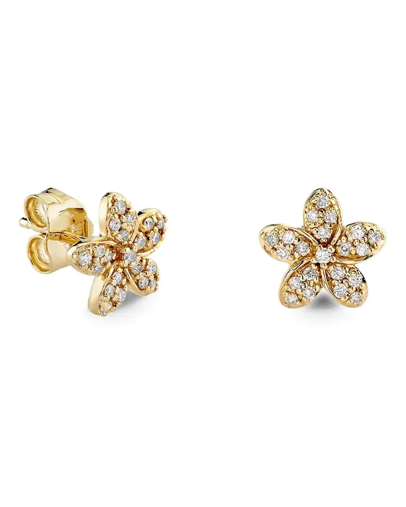 Sydney Evan 14kt Plumeria Gelbgoldohrstecker mit Diamant Gold