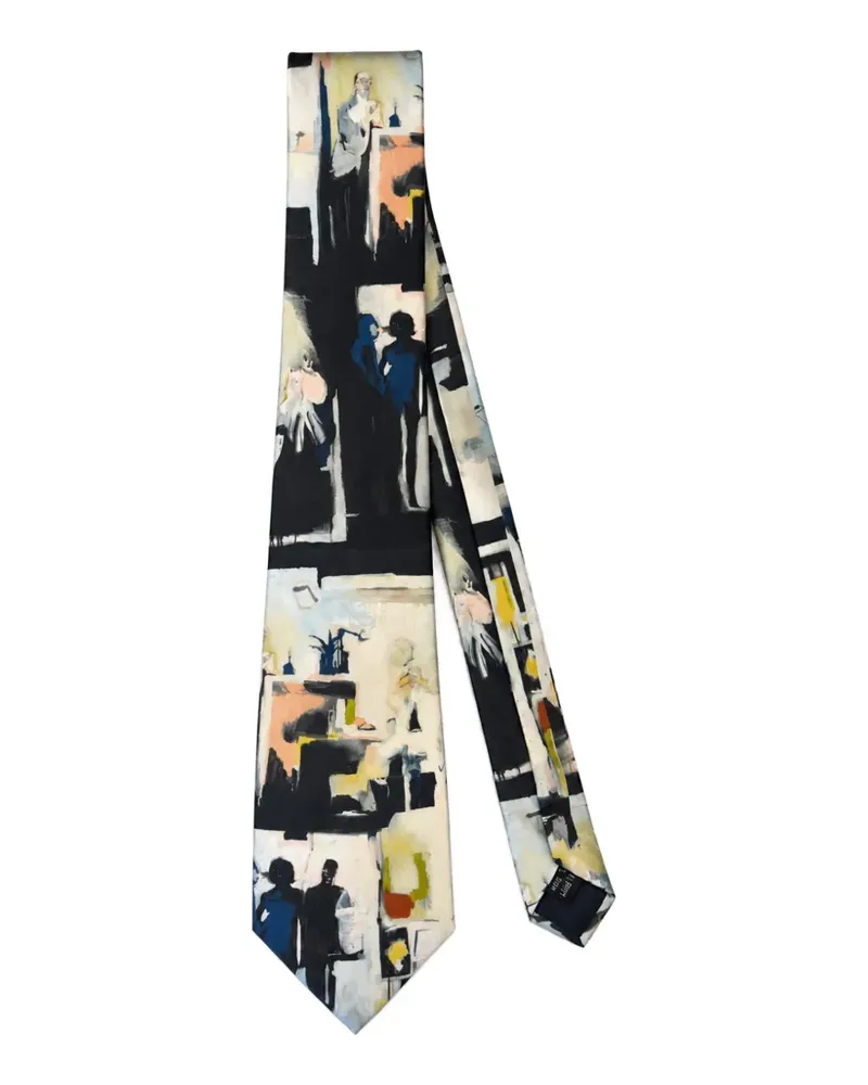 KidSuper Office Space printed tie - Schwarz Schwarz